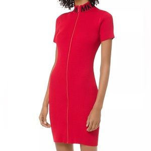 Red ribbed Michael Kors racer Dress